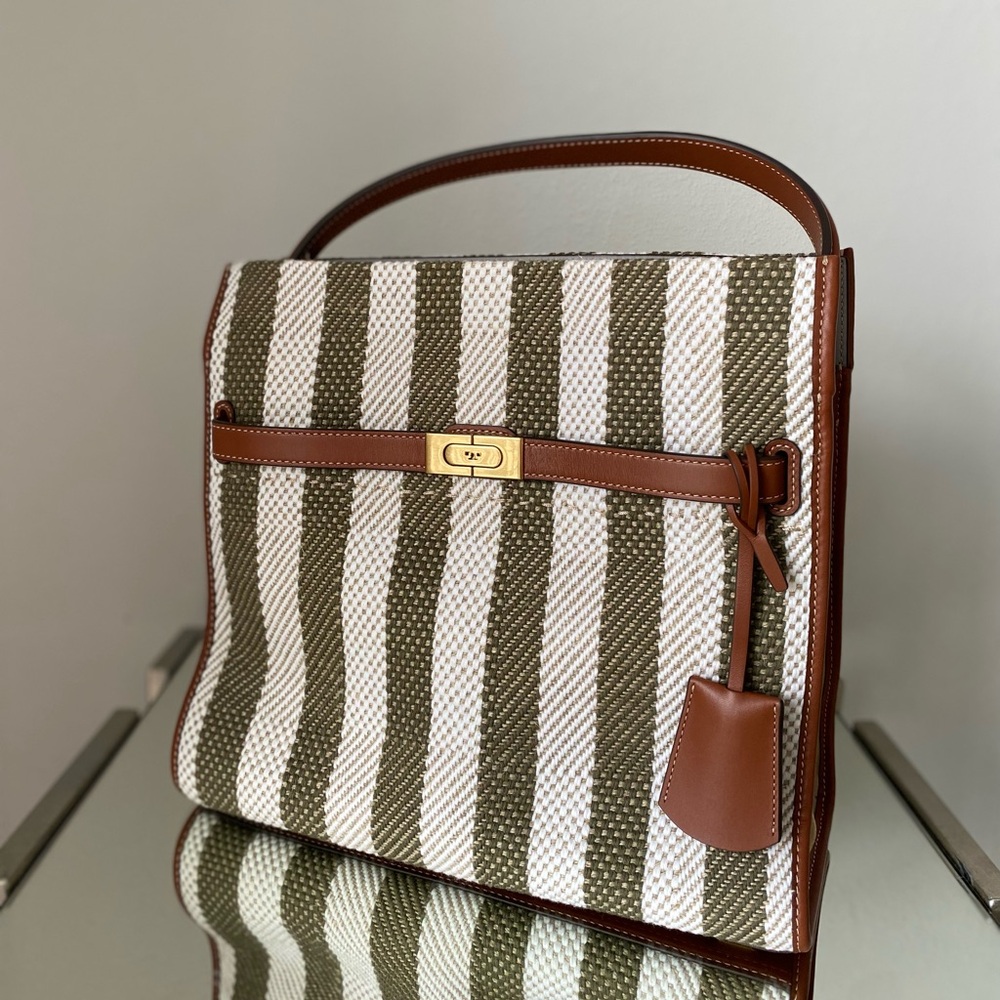 NWOT Tory Burch LEE RADZIWILL STRIPE DOUBLE BAG $1,098 - Picture 5 of 12